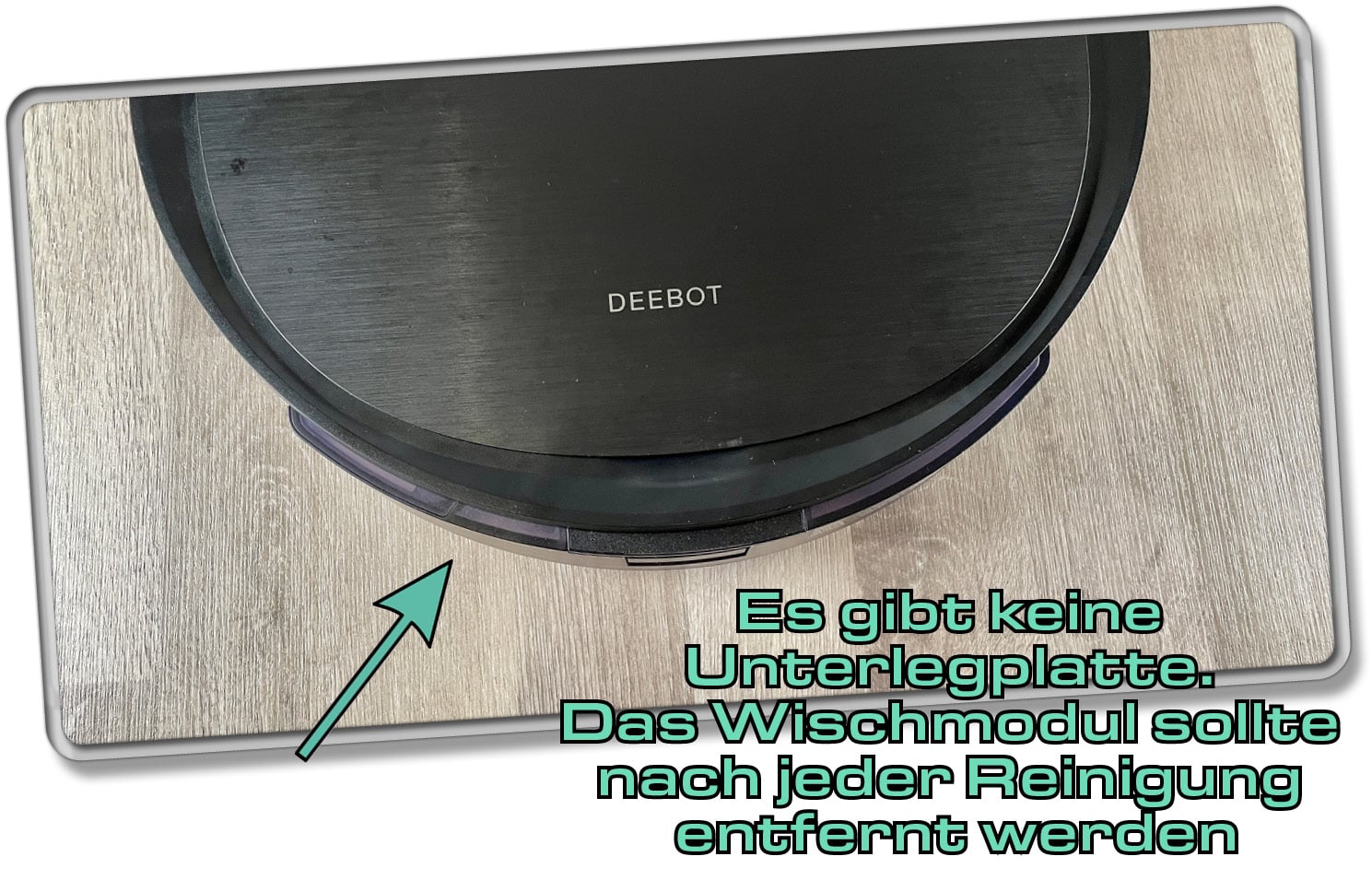 Das OZMO PRO-Wischmodul steht auf der Rückseite des ECOVACS DEEBOT OZMO T8 AIVI etwas heraus
