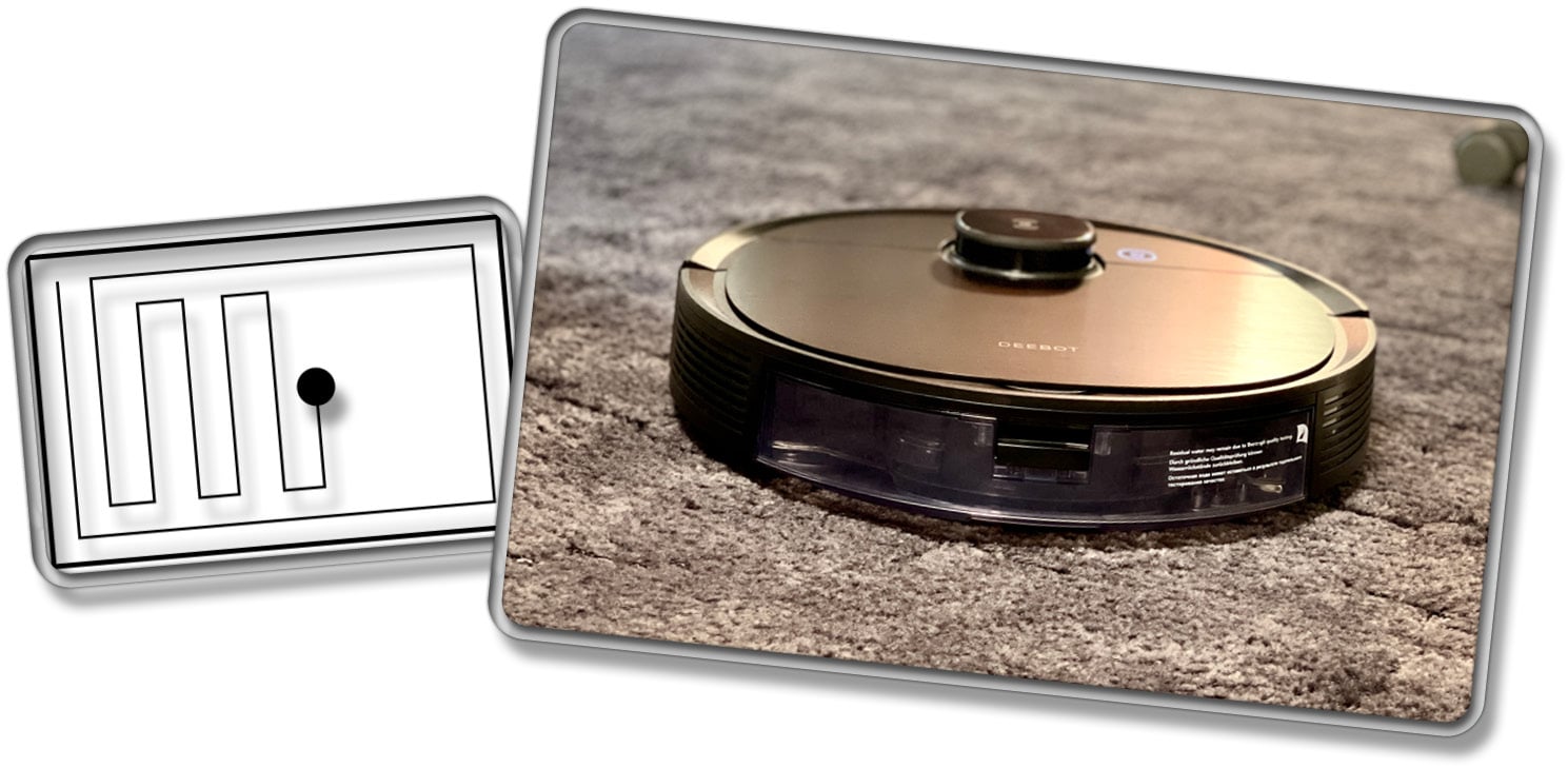 Der ECOVACS DEEBOT OZMO T8 AIVI navigiert dank Lasernavigation intelligent in geraden Bahnen