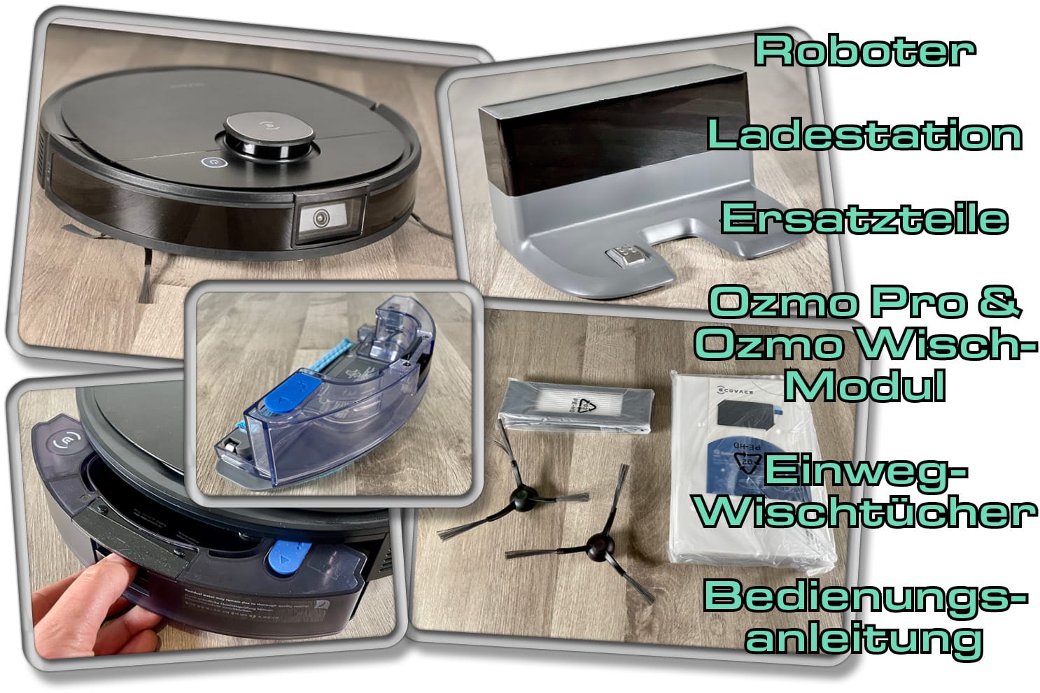 Das ist der Lieferumfang des ECOVACS DEEBOT OZMO T8 AIVI 