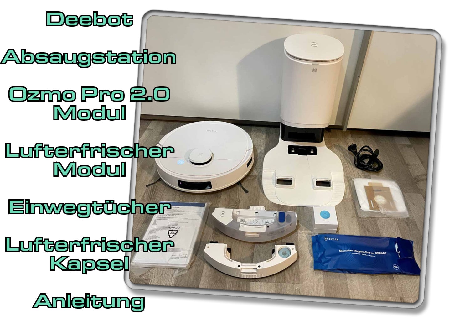Das ist der Lieferumfang des ECOVACS DEEBOT T9+