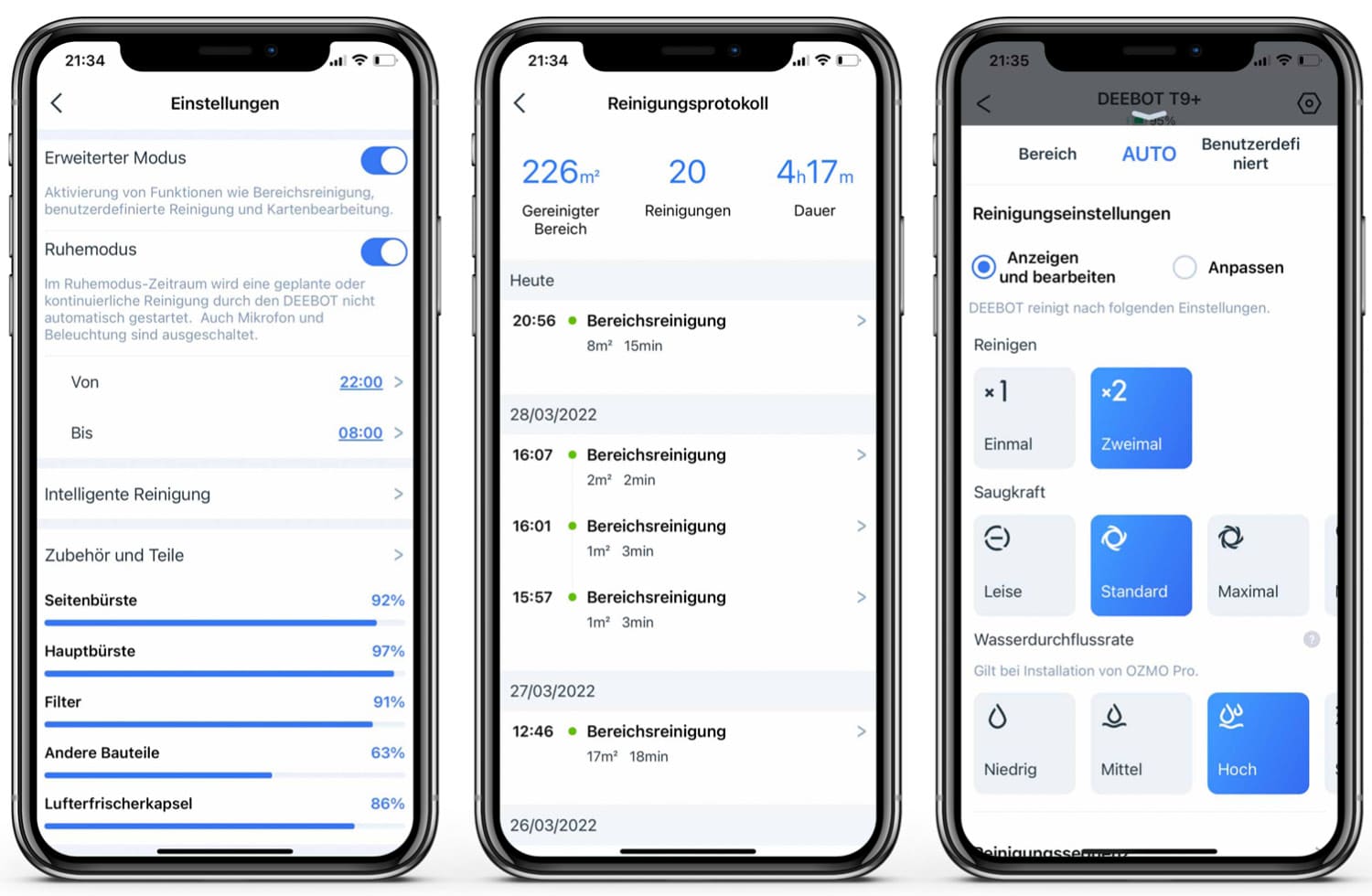 ECOVACS DEEBOT T9 - App - Reinigungsplan