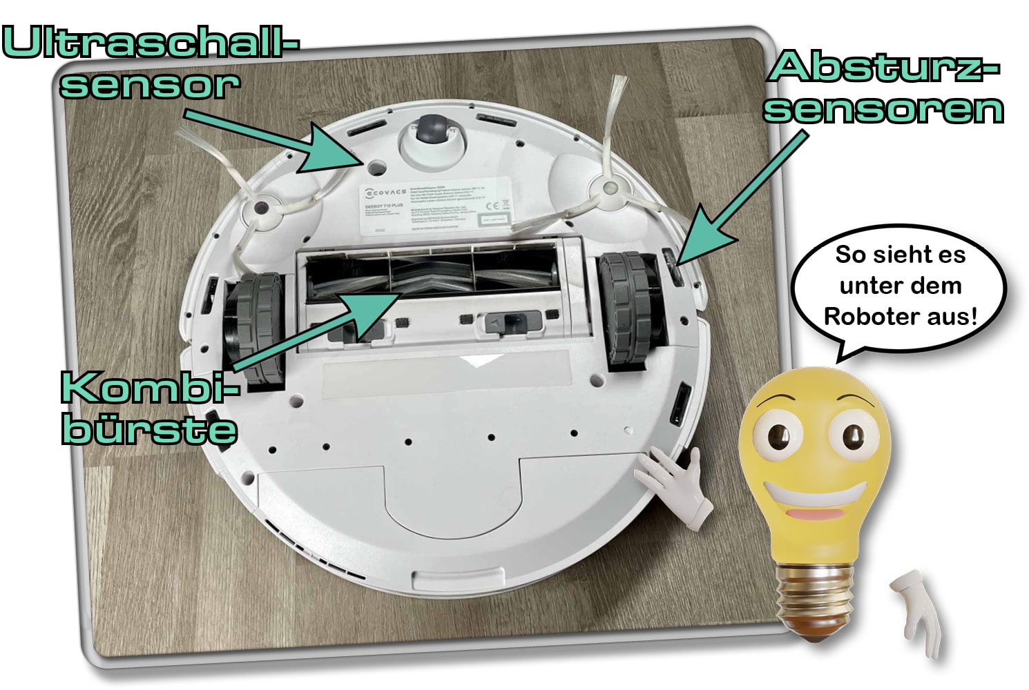 Diese Sensoren findet man auf der Unterseite des T10 