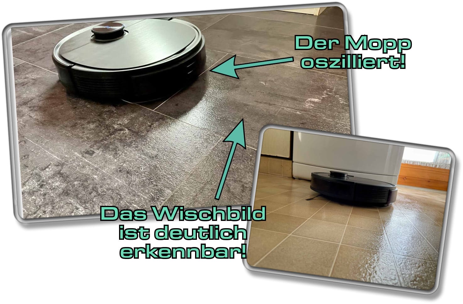 Das Wischbild ist dank OZMO Pro Wischtechnologie super