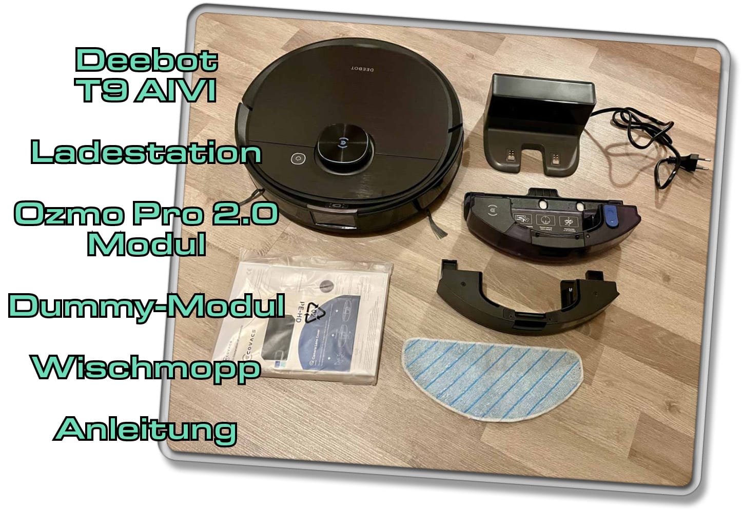 Das ist alles im Lieferumfang des ECOVACS Deebot T9 AIVI dabei