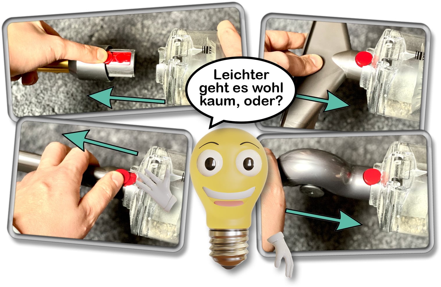 Das Stecksystem des Dyson V12 Detect Slim Absolute+ 