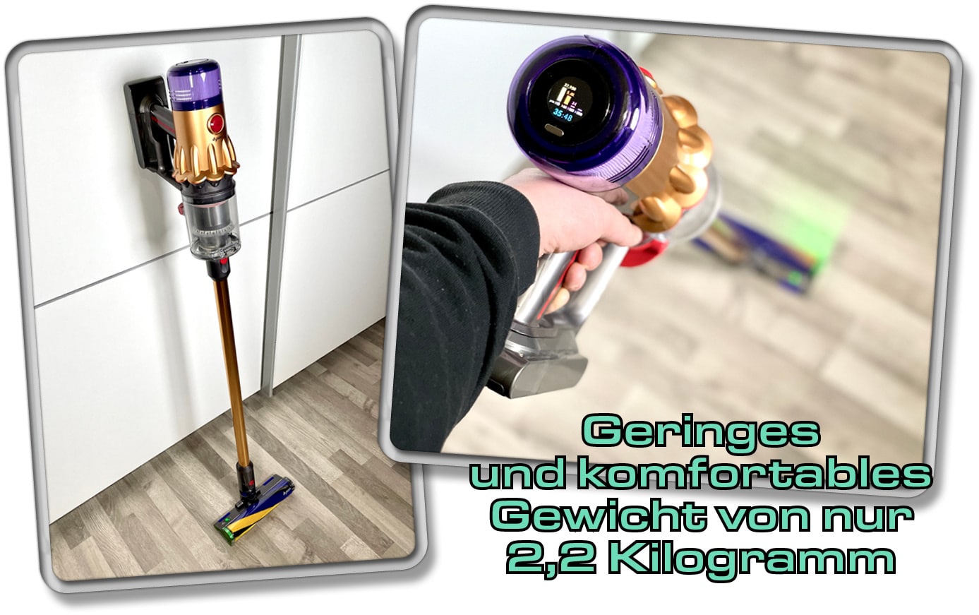 Der Dyson V12 Detect Slim Absolute+ wiegt gerade einmal 2,2 kg