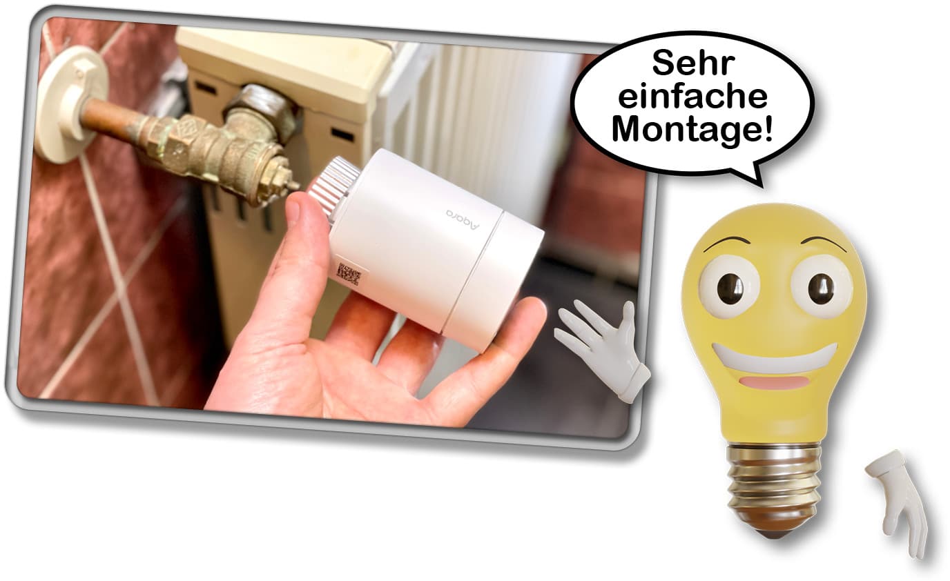 Die Montage des Aqara Heizkörperthermostat E1 ist denkbar einfach gehalten