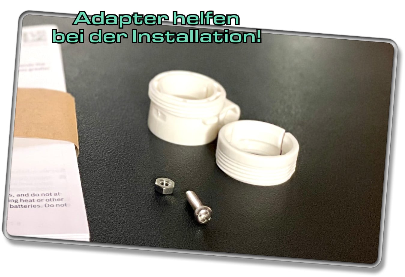 Verschiedene Adapter liegen dem Lieferumfang des Bosch Thermostat 2 bei