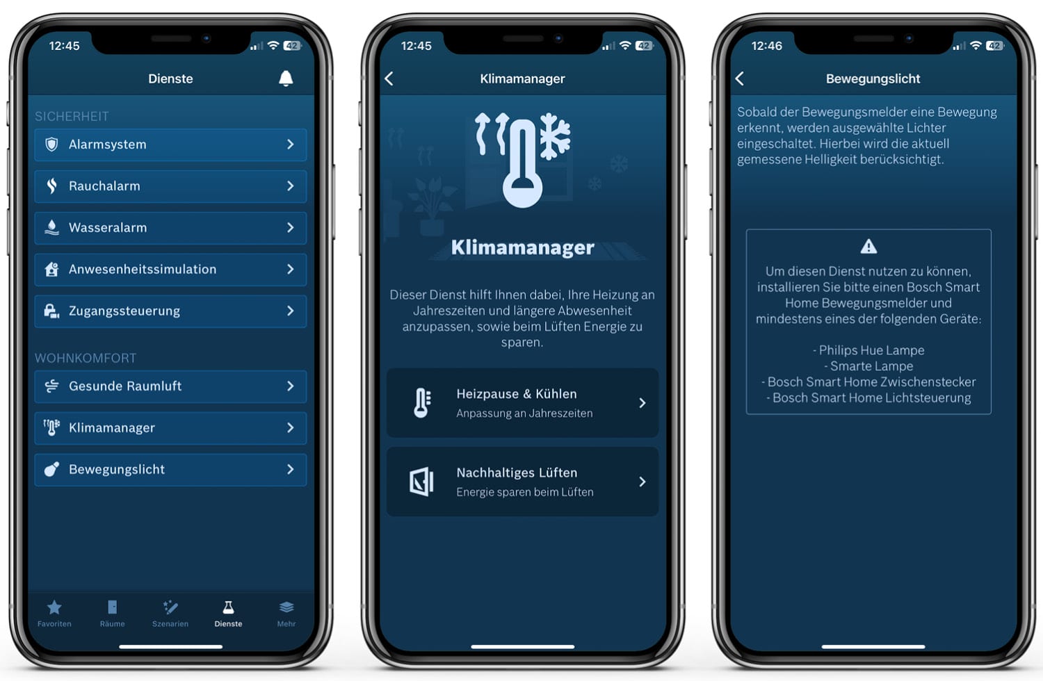 Bosch Thermostat 2 - App - Alarmsystem