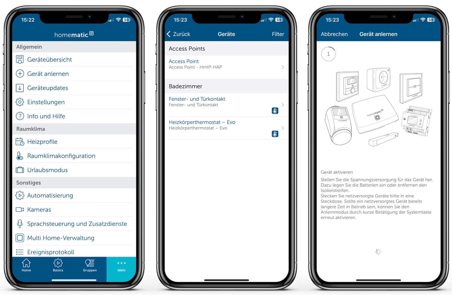 Homematic IP Evo - App - Mehr