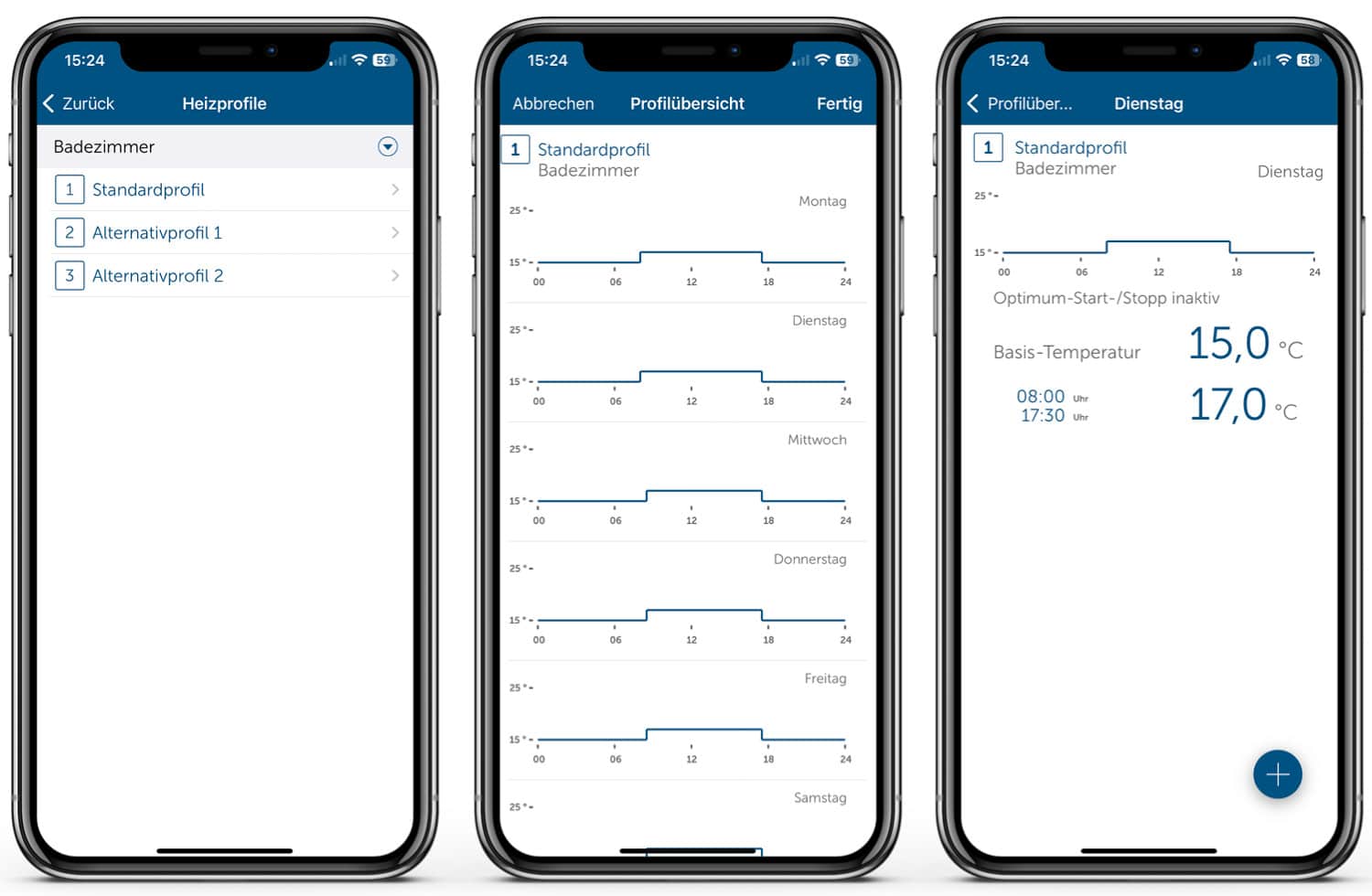 Homematic IP Evo - App - Heizprofile