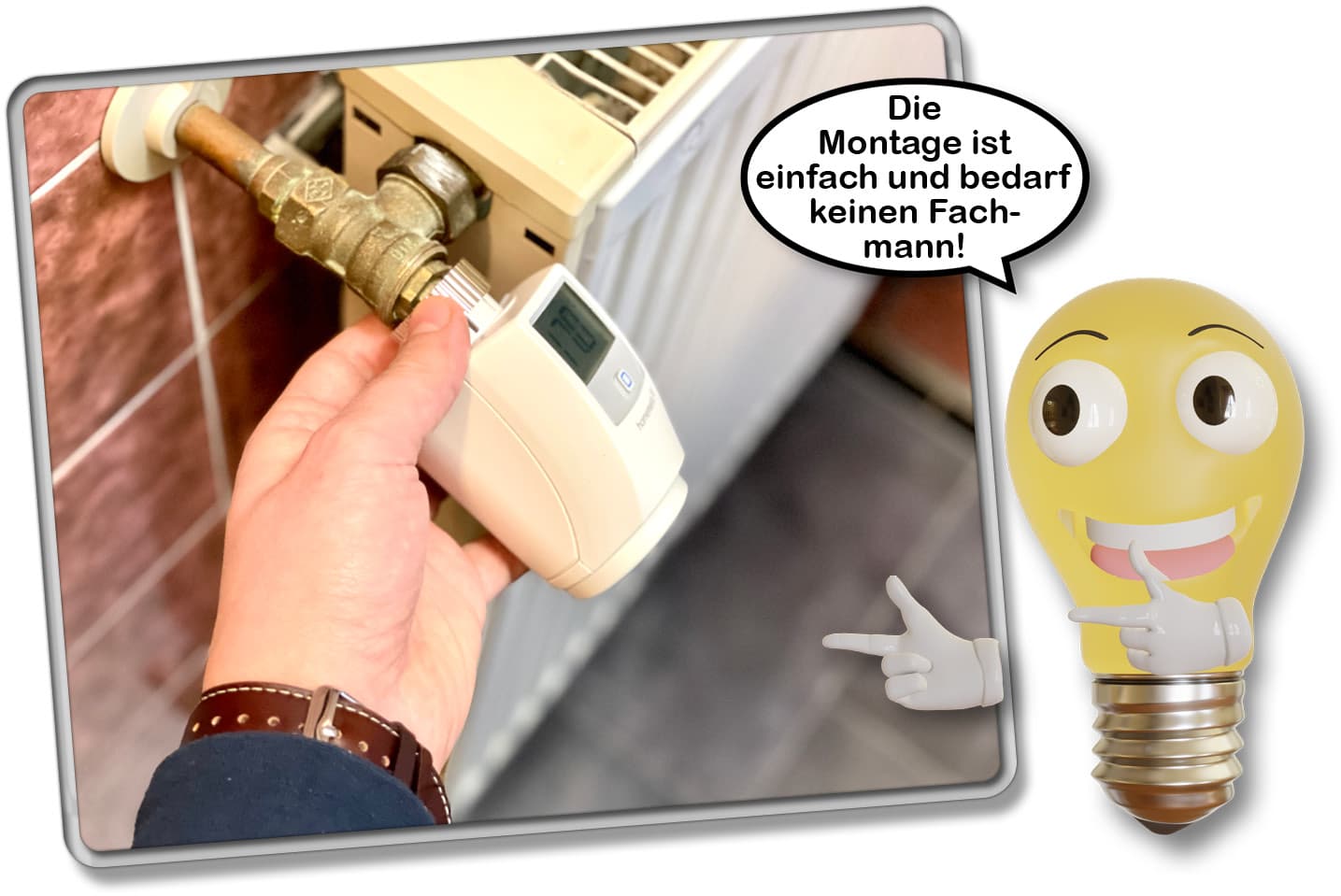 Die Montage des Homematic IP Thermostat ist denkbar einfach und benötigt keine Fachkompetenz