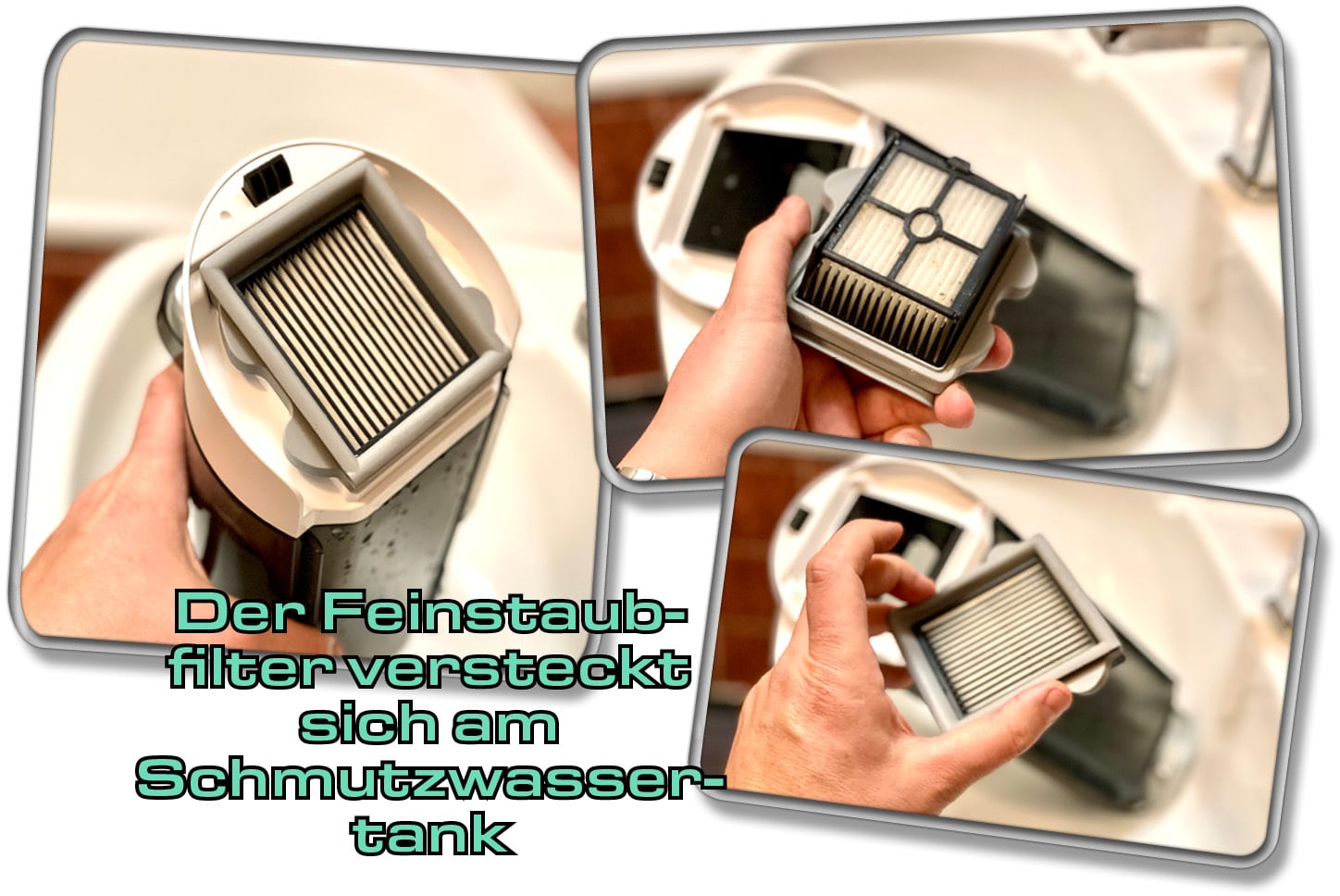 Der Roborock Dyad Pro Wischsauger verfügt über einen Feinstaubfilter