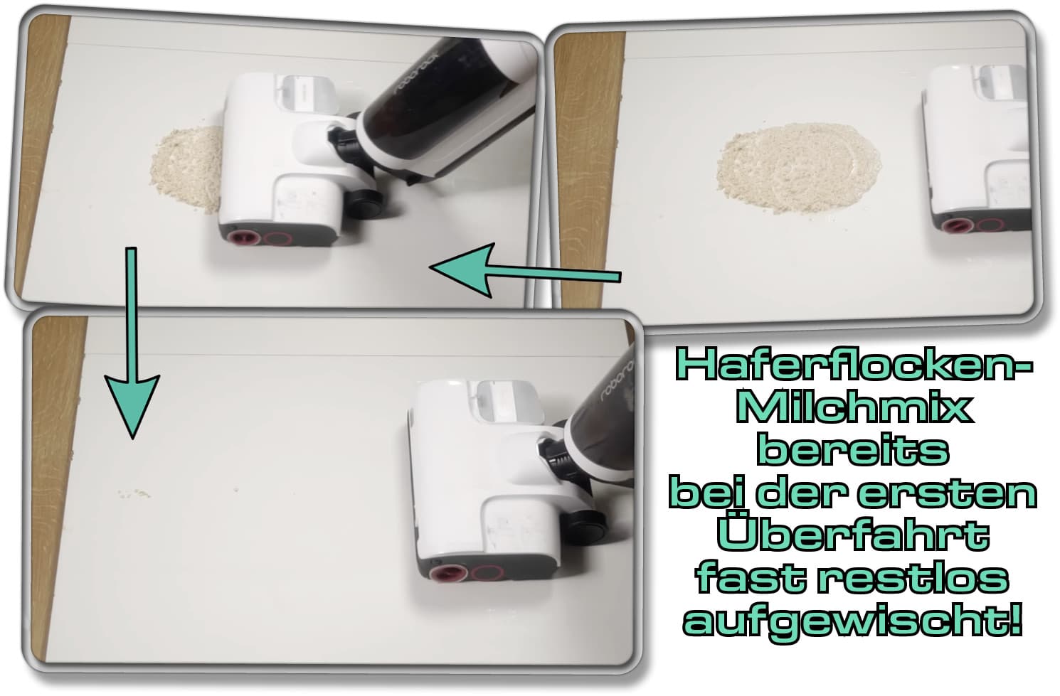 Dickflüssige Verschmutzungen sind ebenfalls kein Problem für den Roborock Dyad Pro Wischsauger. 