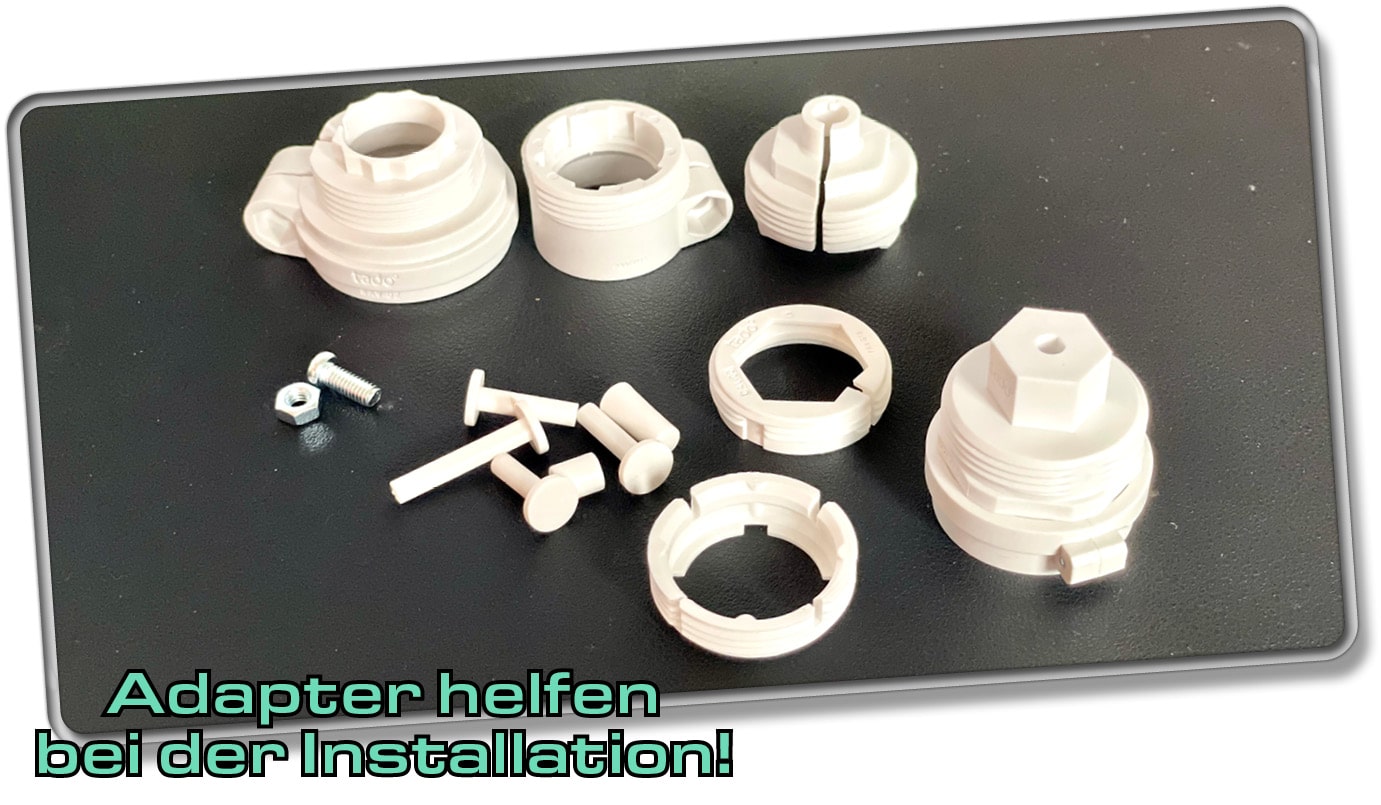 Diese Adapter liegen dem tado V3 bei der Auslieferung bei