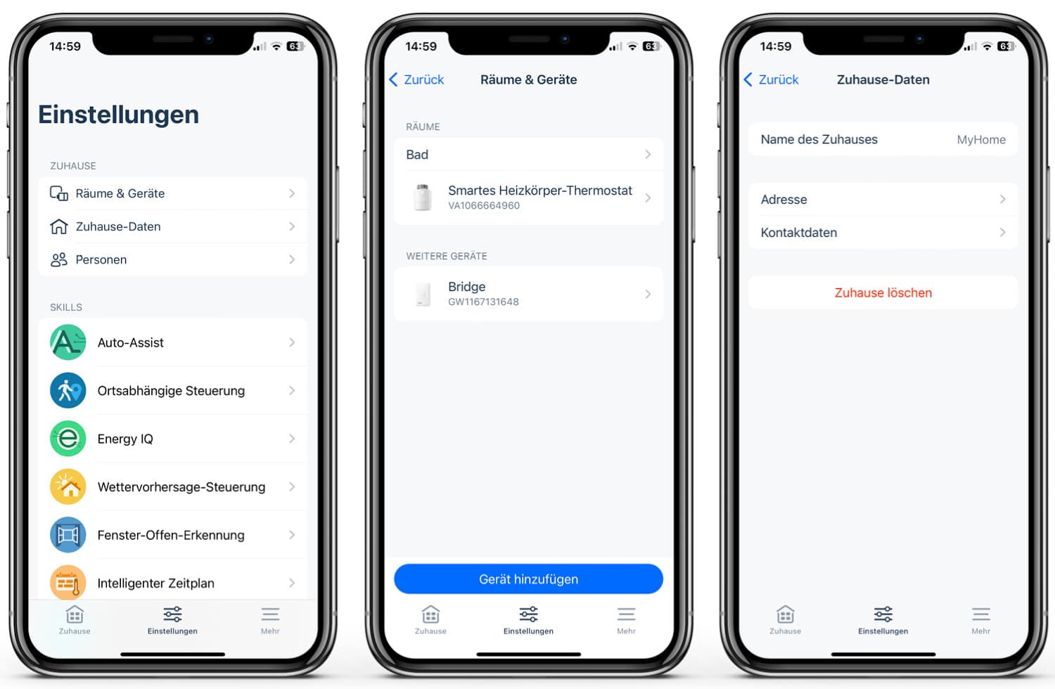 tado V3 - App - Einstellungen