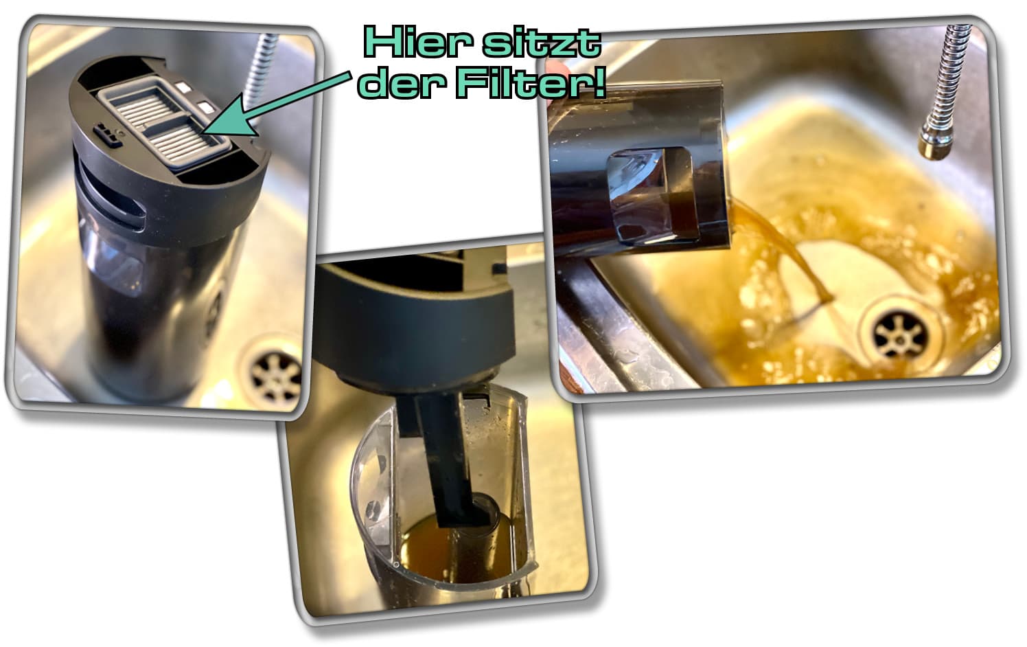 Der Schmutzwassertank muss nach jeder Reinigung geleert werden, da sich sonst Gestank und Schimmel bildet. 