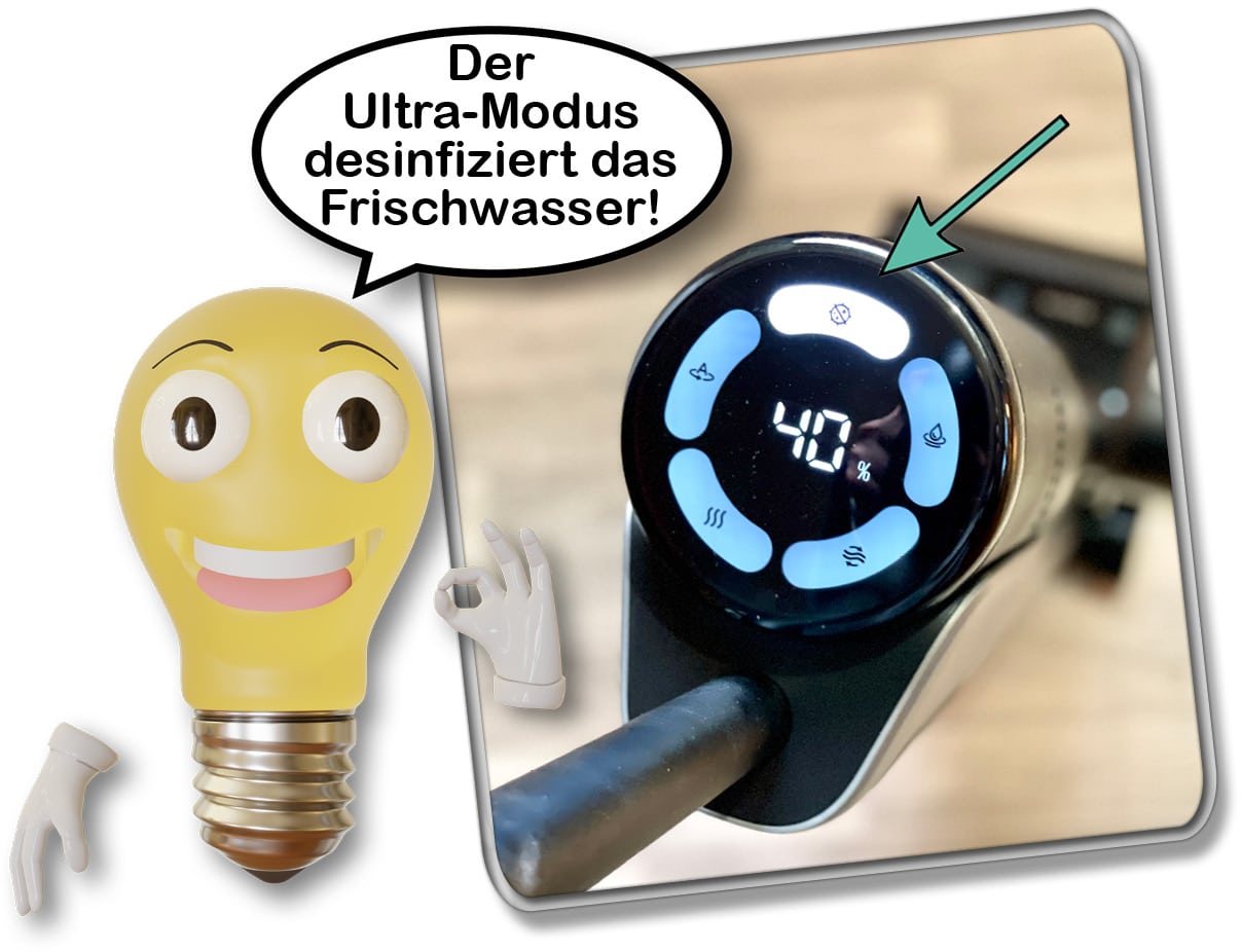 Der Dreame H12 Pro besitzt eine Frischwasserdesinfektionsfunktion