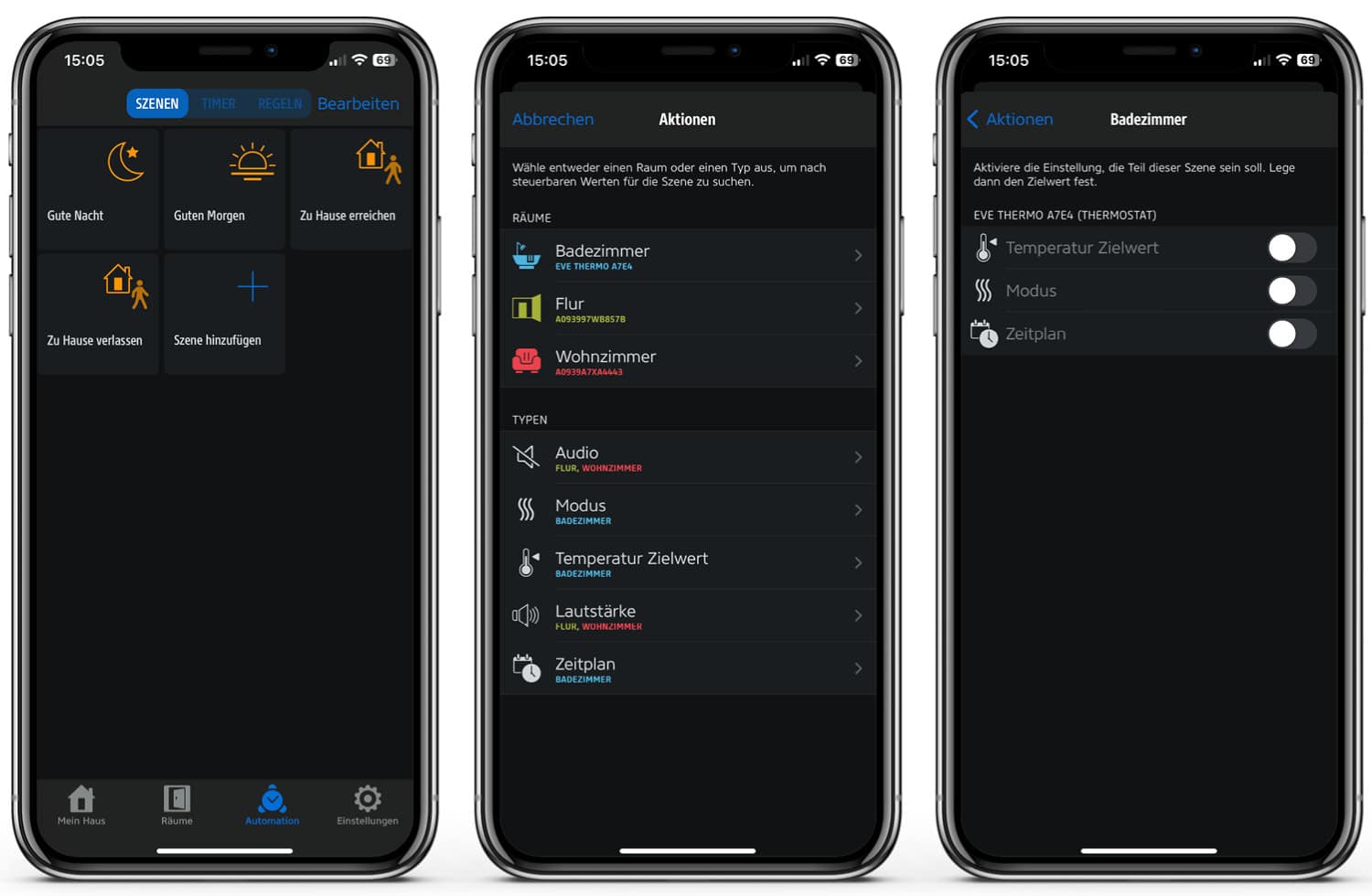 Eve Thermo - App - Automationen