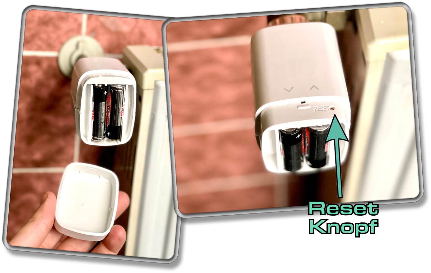 Im Batteriefach des Eve Thermos befindet sich auch eine Reset-Taste