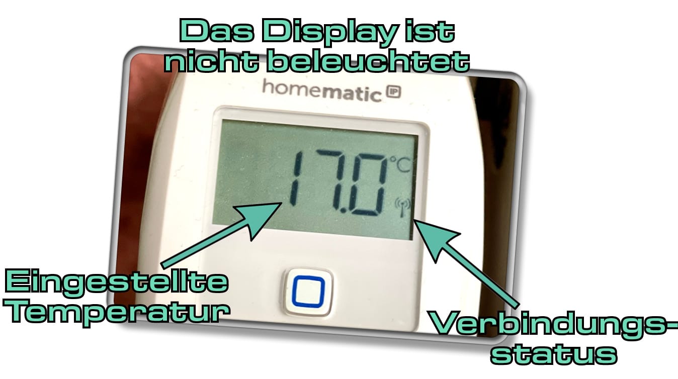 Das Display des Homematic IP Thermostat Basic zeigt stets die eingestellte Temperatur an