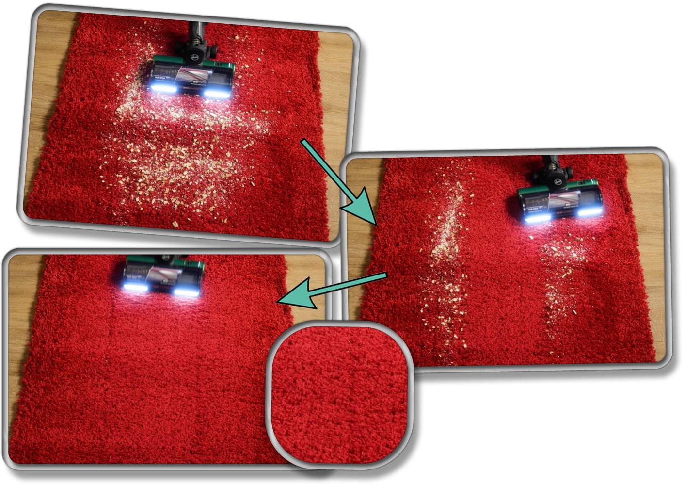 Hoover - Ergebnis auf Teppichboden