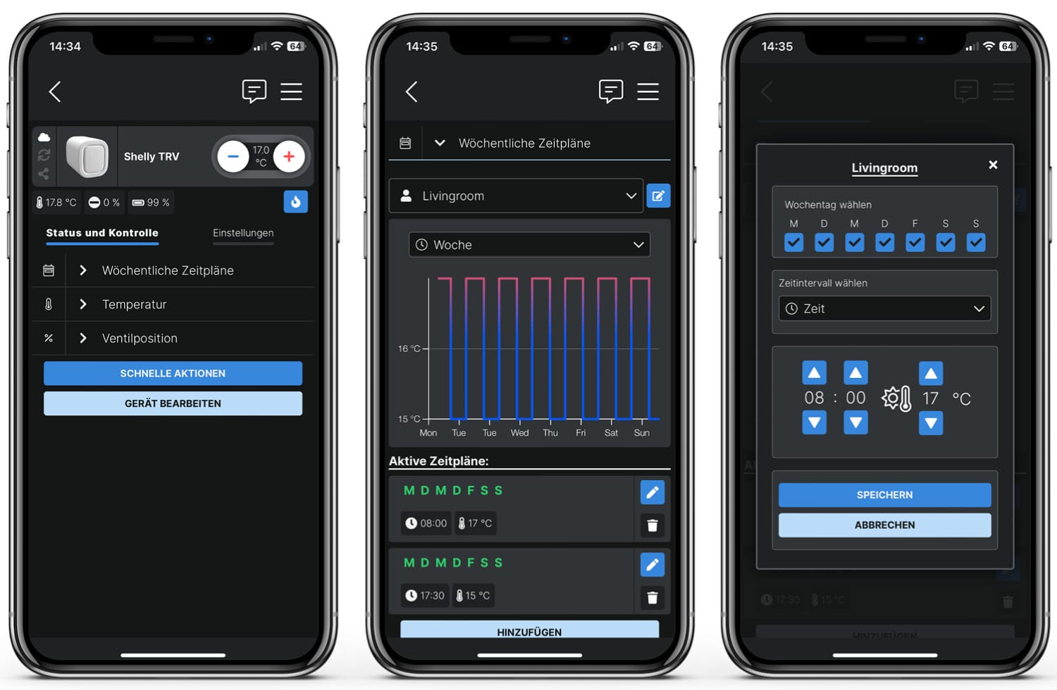 Shelly TRV - App - Thermostat 