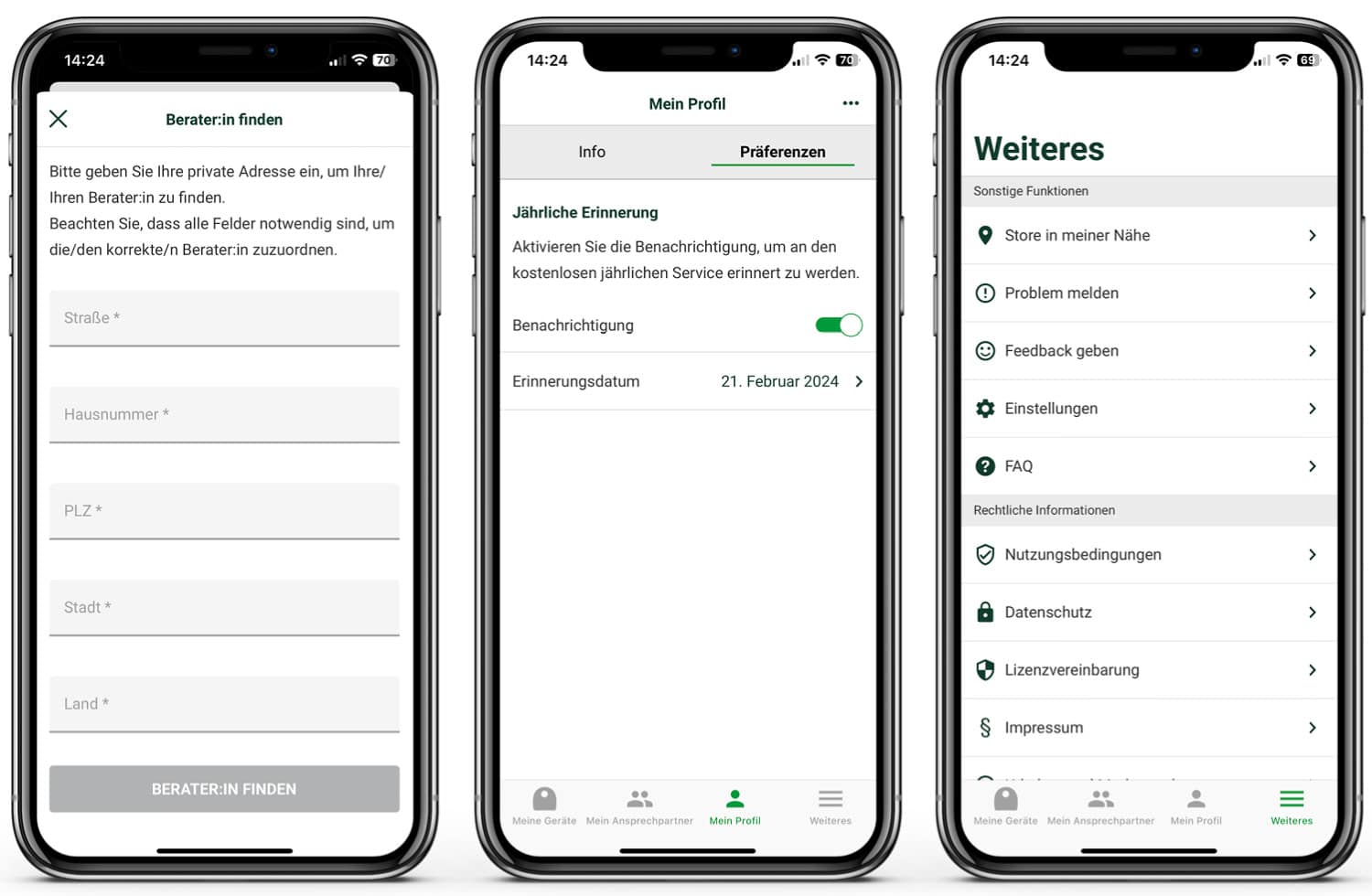 Vorwerk Kobold VK7 - App - Kontakt