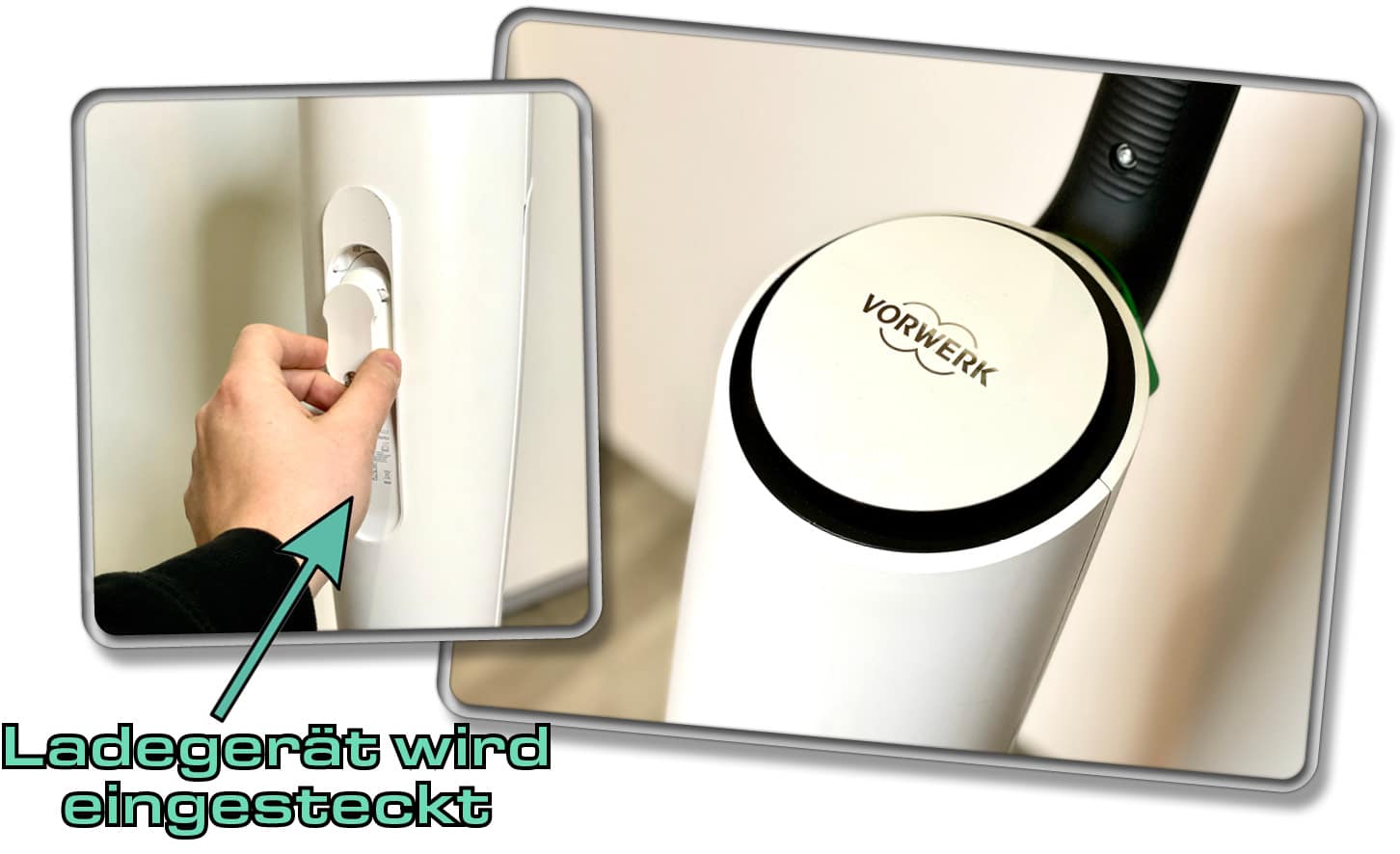 Der Vorwerk Kobold VK7 wird per Ladekabel und nicht über eine Ladestation geladen. 