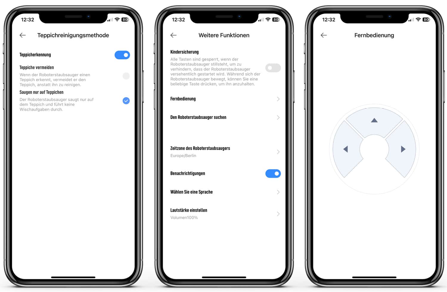 Xiaomi X10+ App - Robotereinstellungen