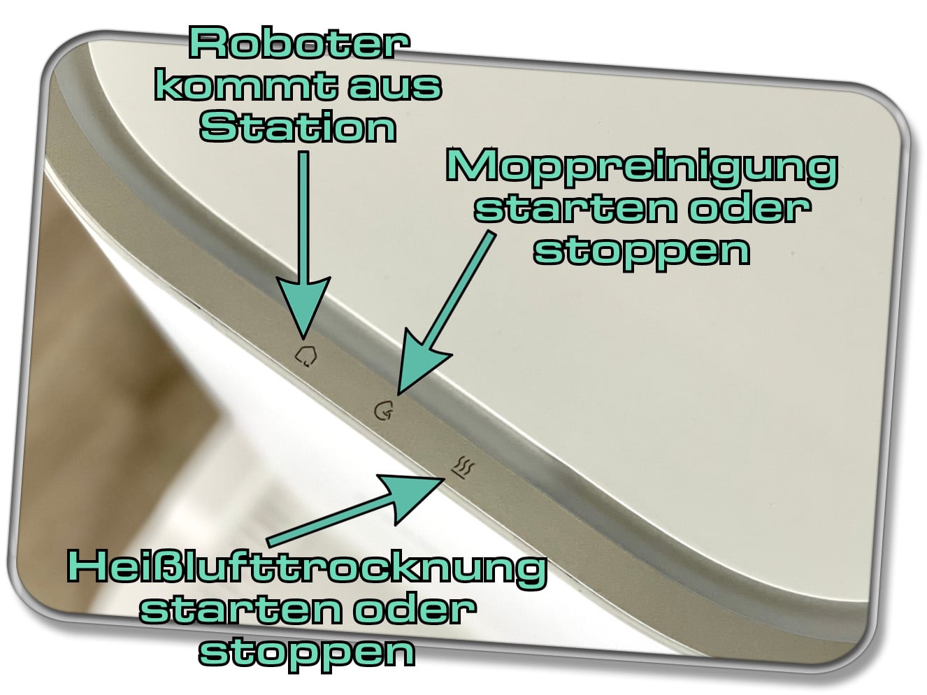 Eine weitere Möglichkeit zur manuellen Steuerung befindet sich auf der Station des Xiaomi X10+