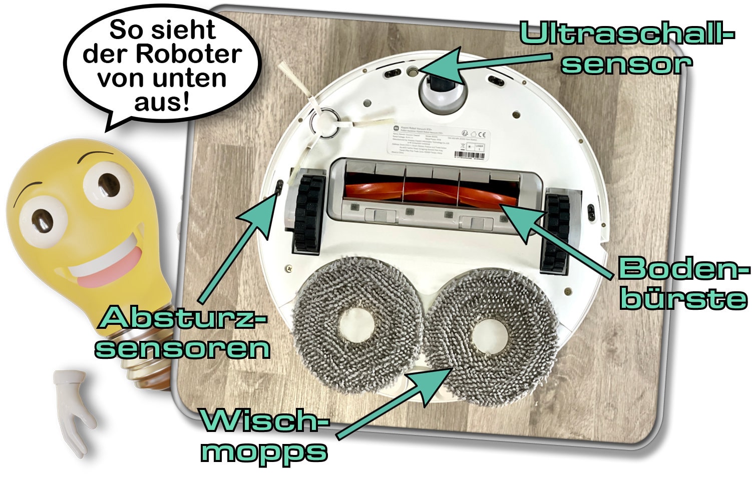 Auf der Unterseite des Xiaomi X10+ befinden sich zahlreiche Sensoren