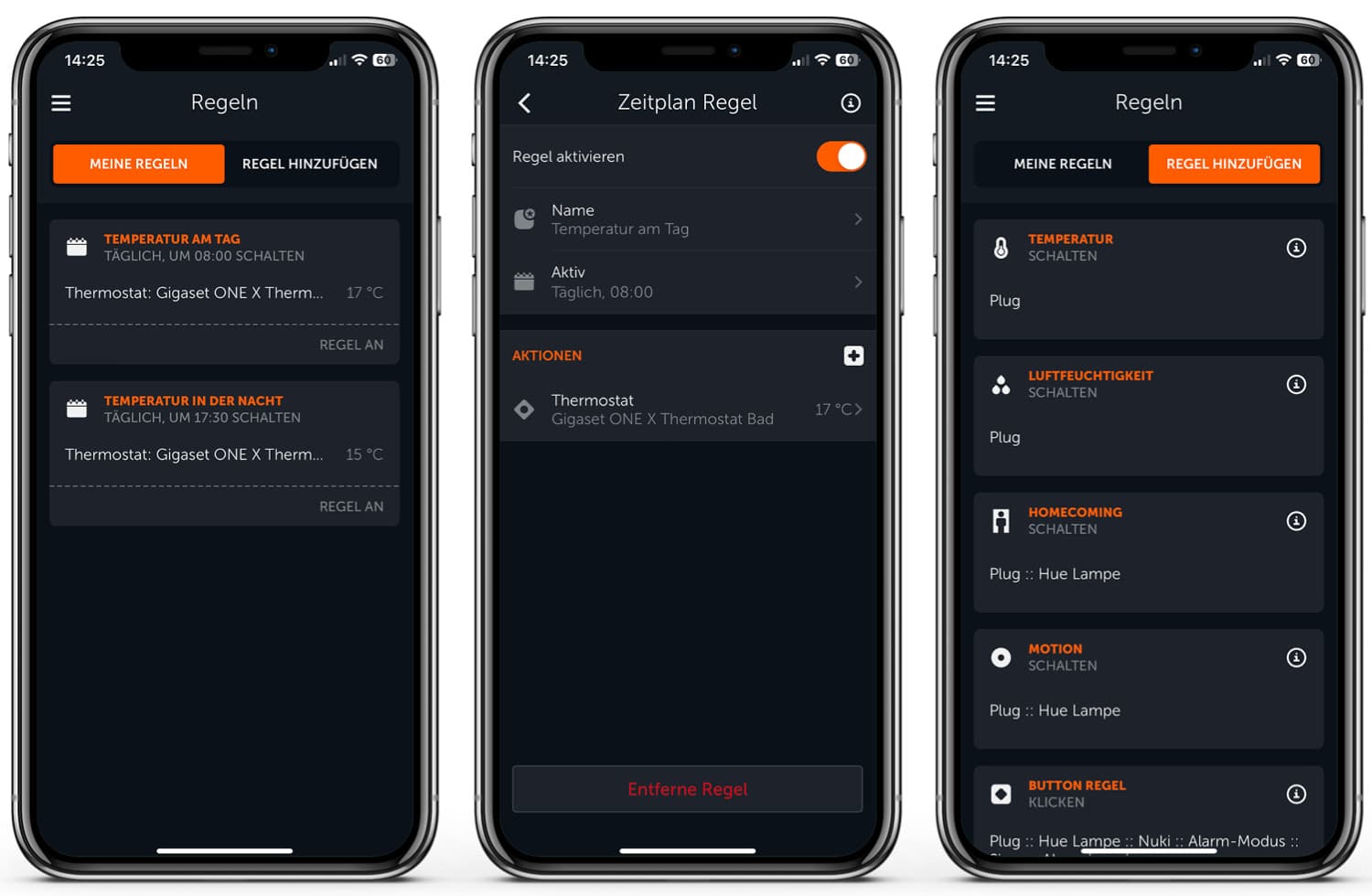 Gigaset ONE X - App - Automationen bzw. Regeln