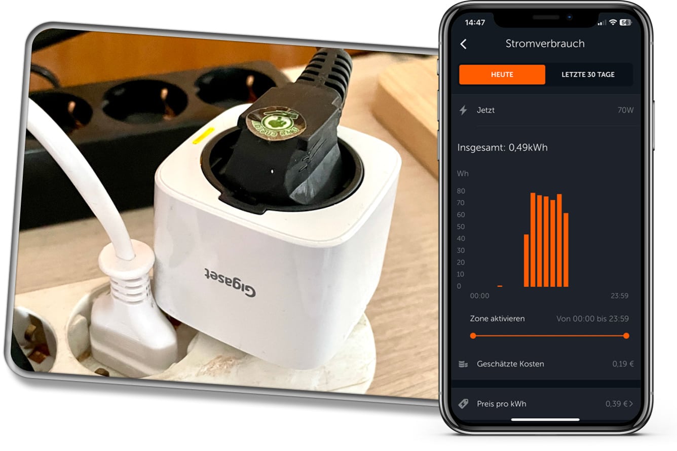 Im Paket des Gigaset ONE X befand sich auch ein strommessender Smart Plug