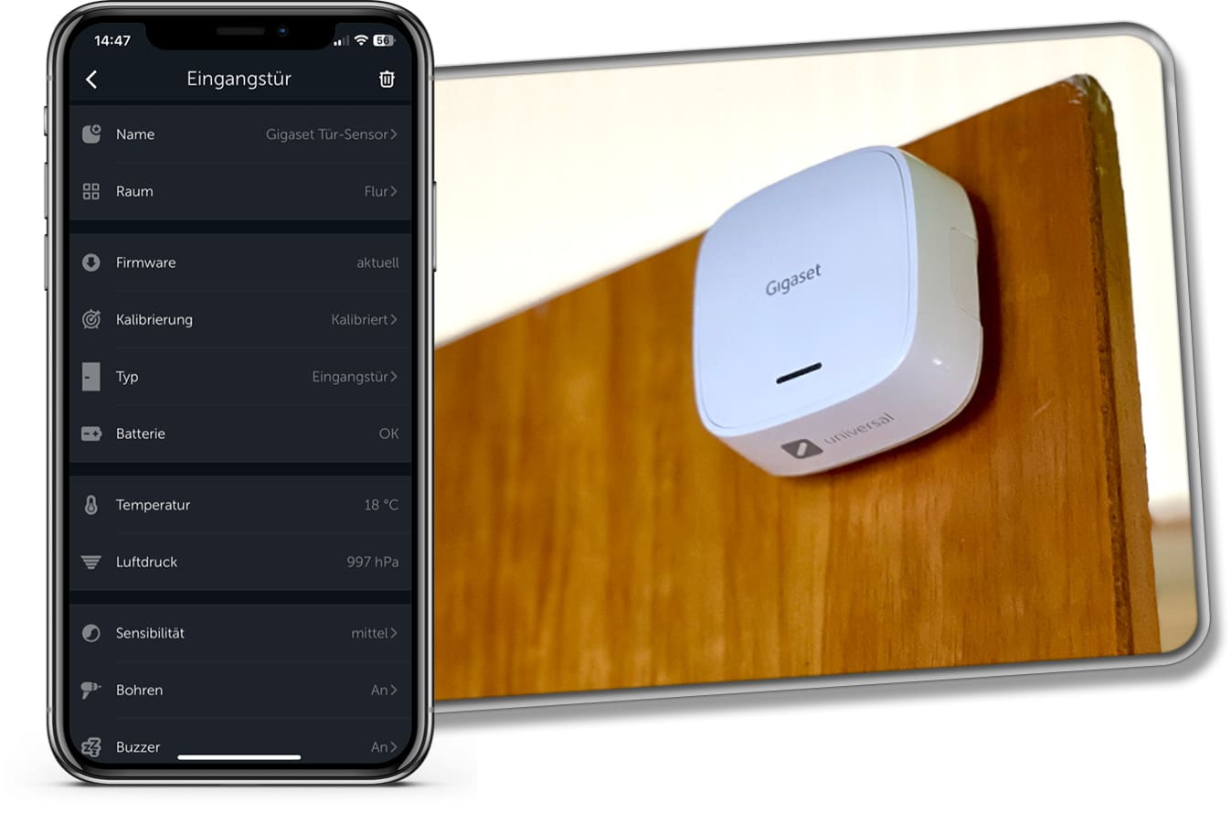 Auch im Paket des Gigaset ONE X ist ein universeller Tür-/Fensterkontakt