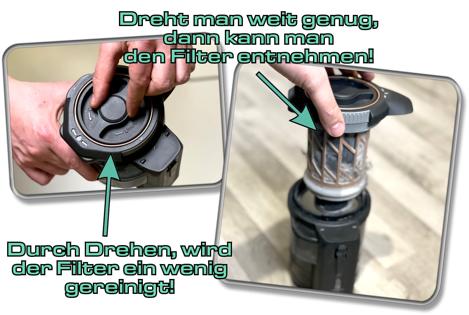 Der Filter des Miele Triflex HX2 Pro hat eine eigene Reinigungsfunktion