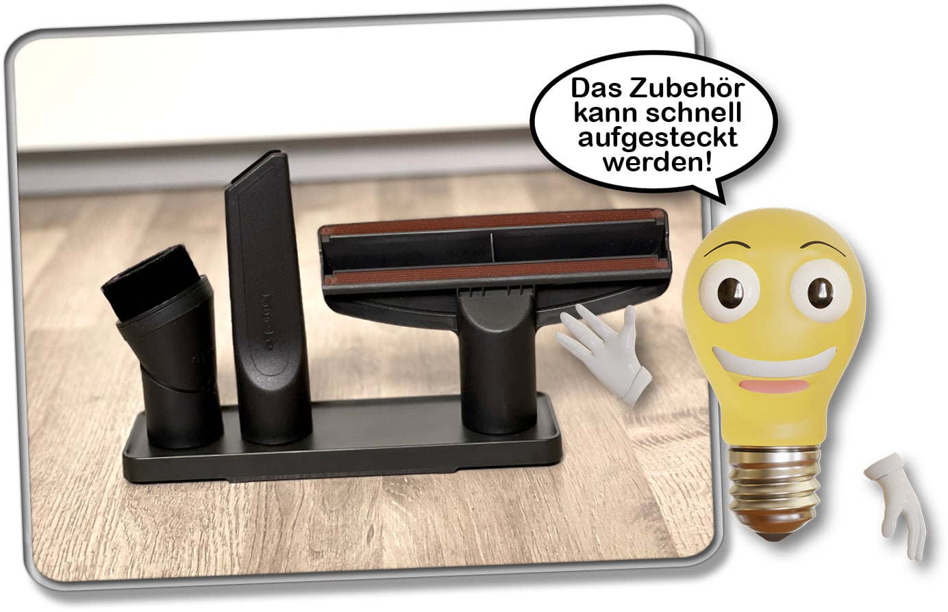 Eine kleine Station beherbergt das Kleinstzubehör. 