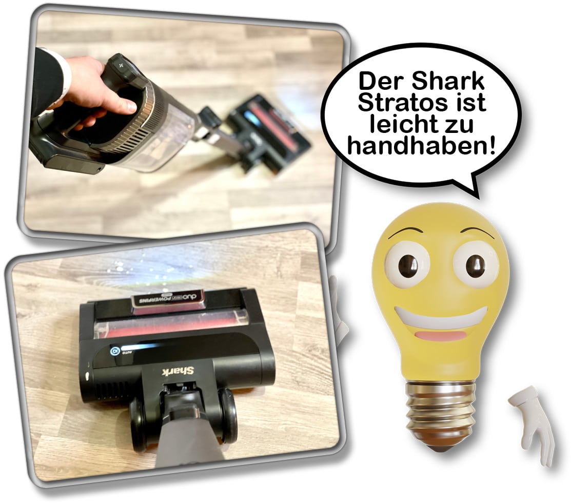 Trotz hohem Gewicht ist der Shark Stratos leicht zu führen