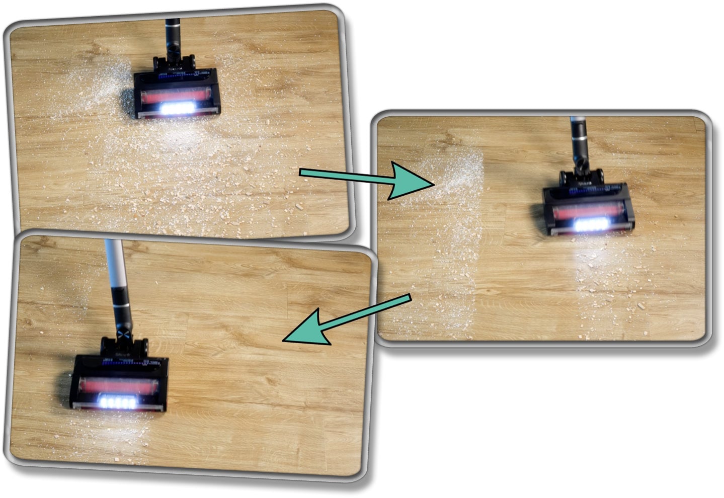 Shark Stratos - Die gemessene Saugleistung auf Hartboden