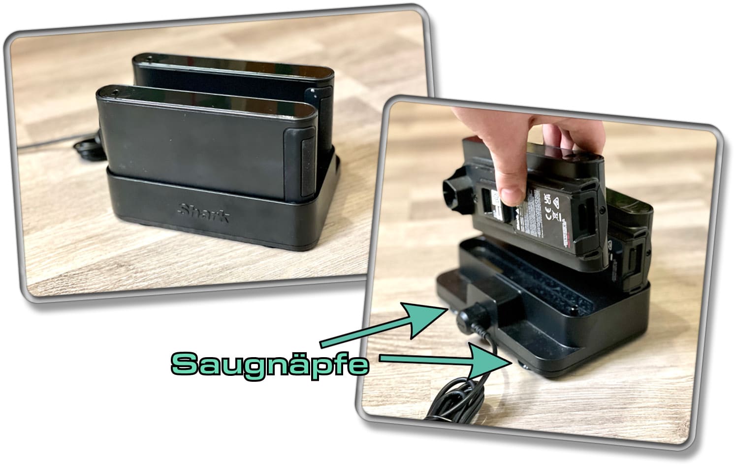 Ein Schnellladegerät kann sogar zwei Akkus gleichzeitig laden