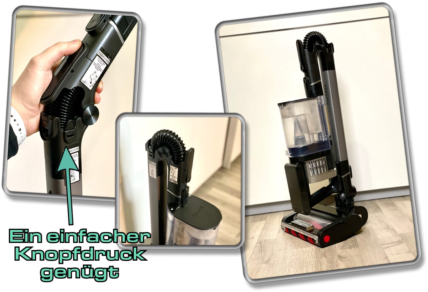 Der Shark Stratos lässt sich komfortabel zusammenklappen