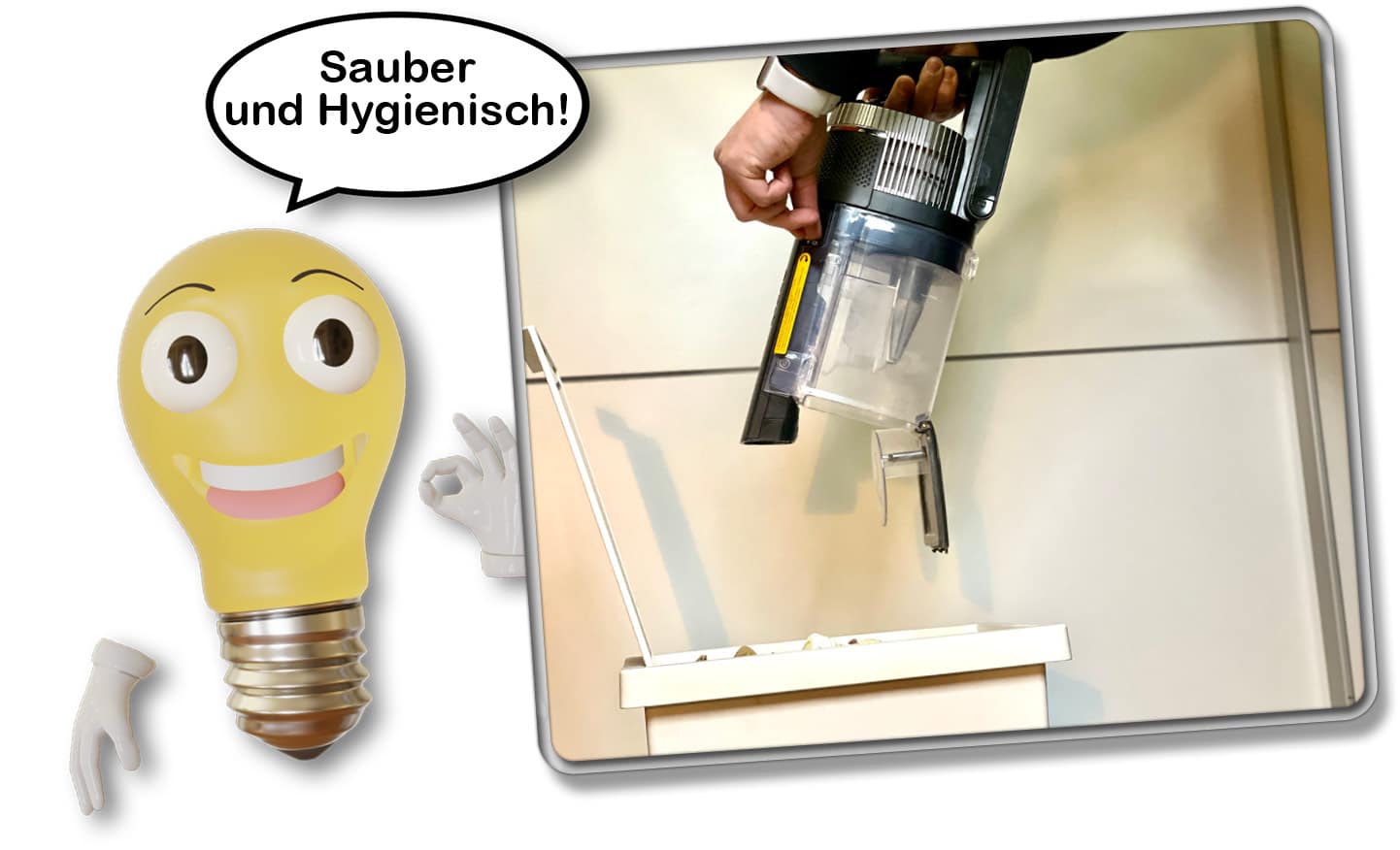 Der Staubtank des Shark Stratos lässt sich leicht über eine Klappe zum Entleeren öffnen. 