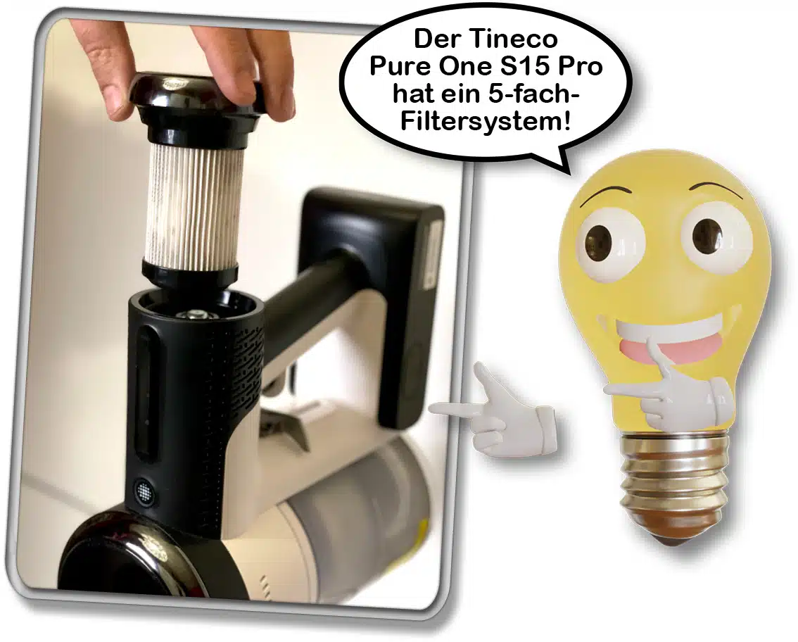 Der Tineco Pure One S15 Pro bietet ein starkes Filtersystem