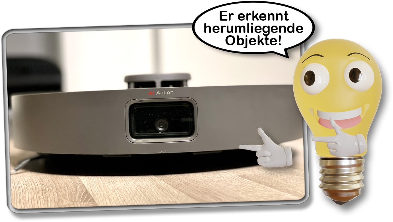 Mit seiner Obstacle Avoidance erkennt der Dreame D10s Plus herumliegende Gegenstände. 