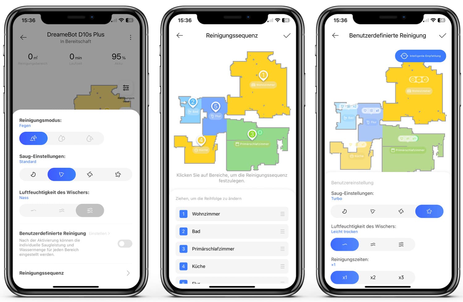 Dreame D10s Plus - App - Reinigung