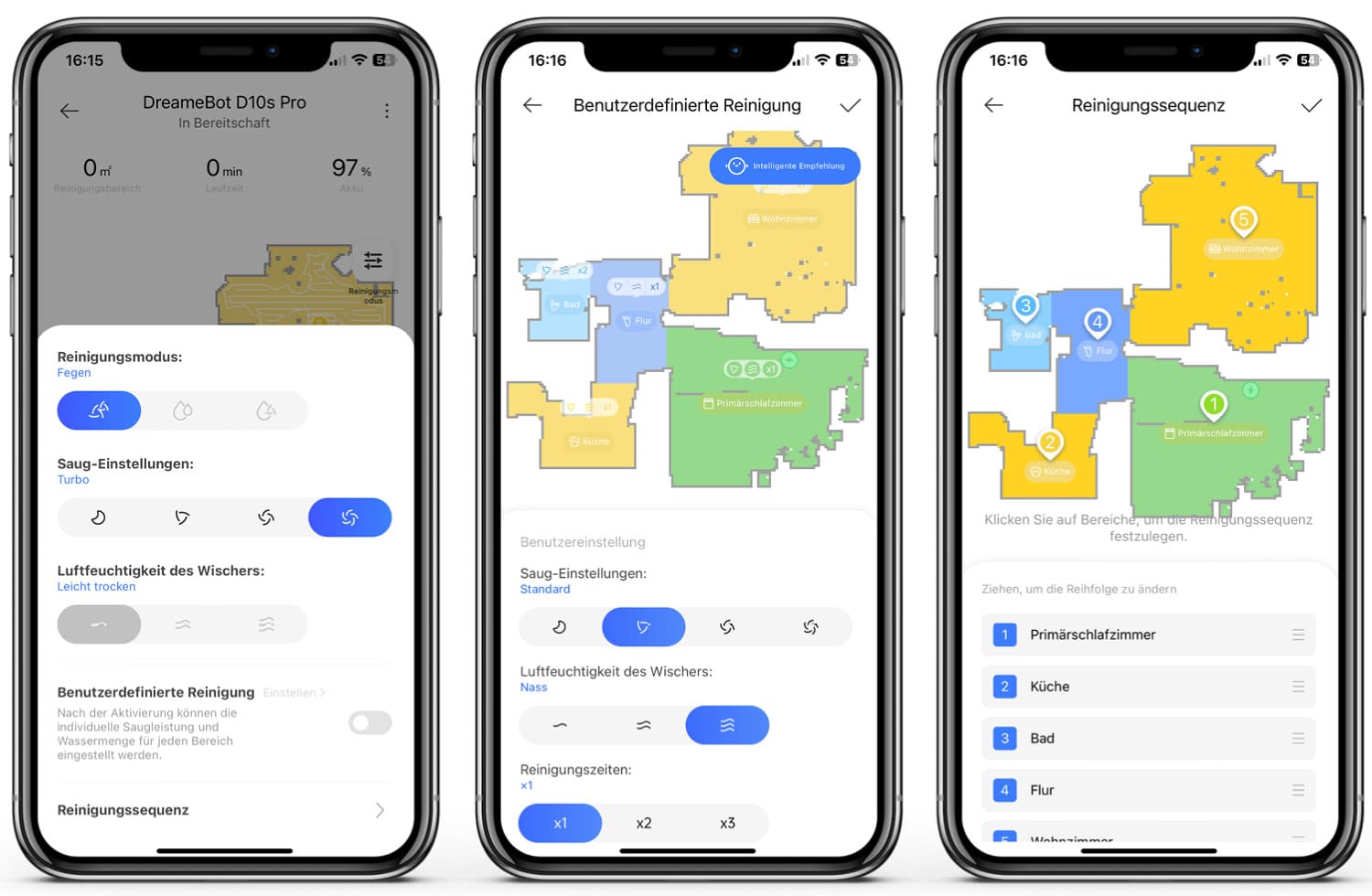 Dreame D10s Pro - App - Reinigung