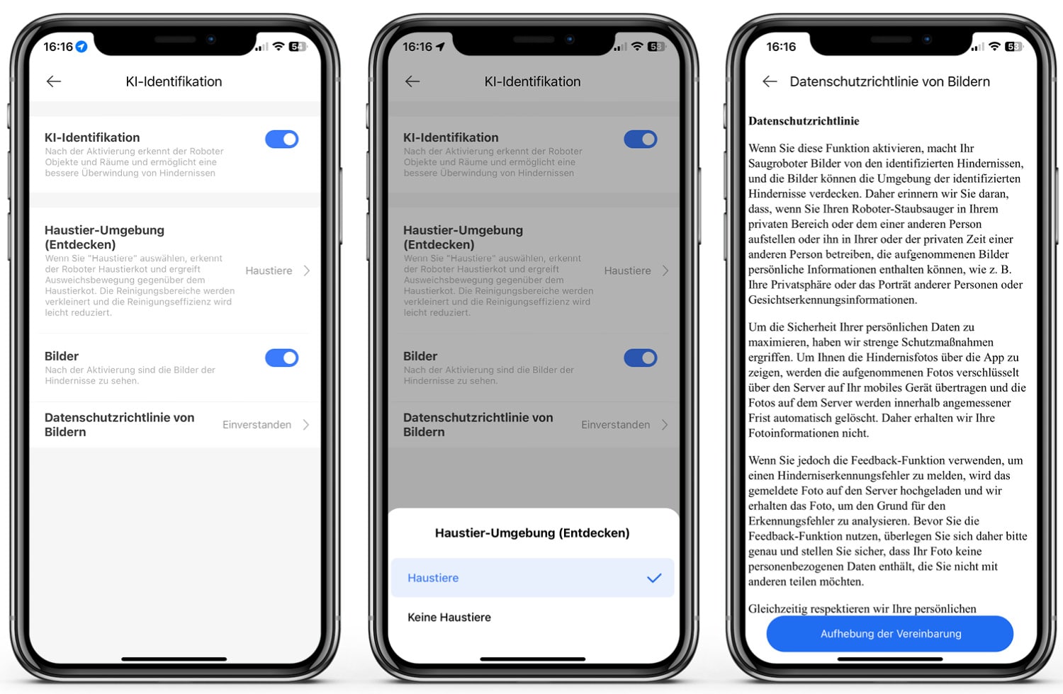 Dreame D10s Pro - App - Objekterkennung