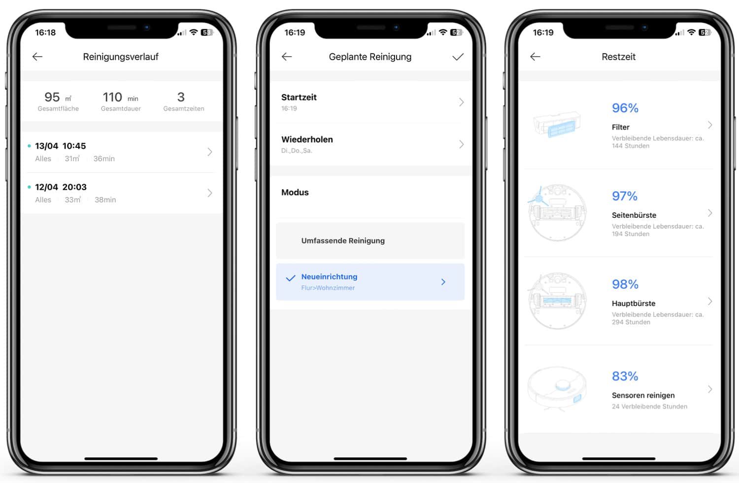 Dreame D10s Pro & Plus - App - Mehr Einstellungen