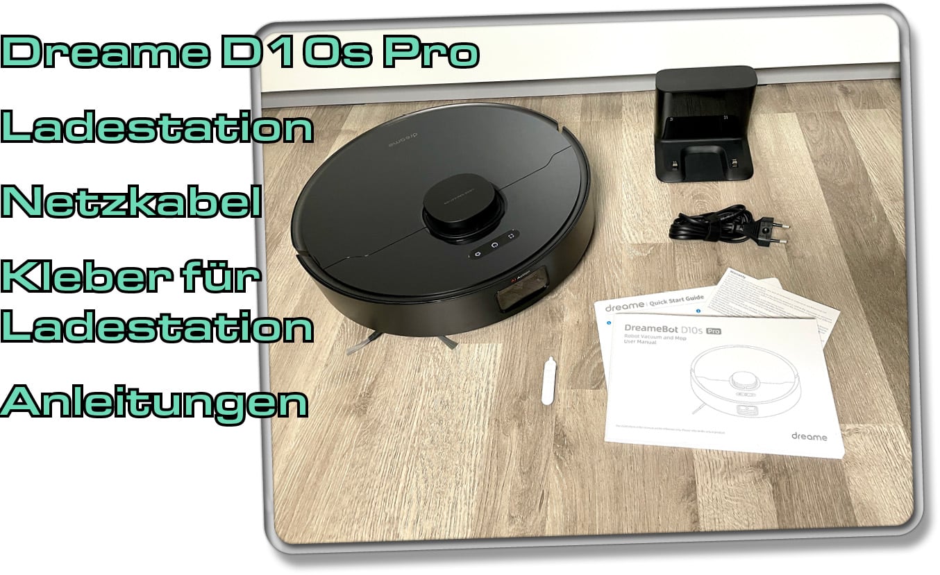 Der Lieferumfang des Dreame D10s Pro ist mehr als spärlich
