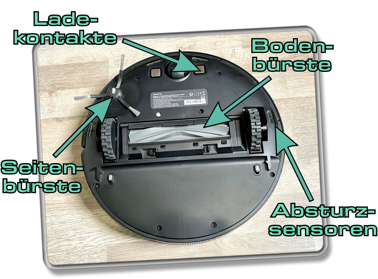 Die Unterseite des Dreame D10s Pro wurde im Vergleich zum Vorgänger optimiert. 